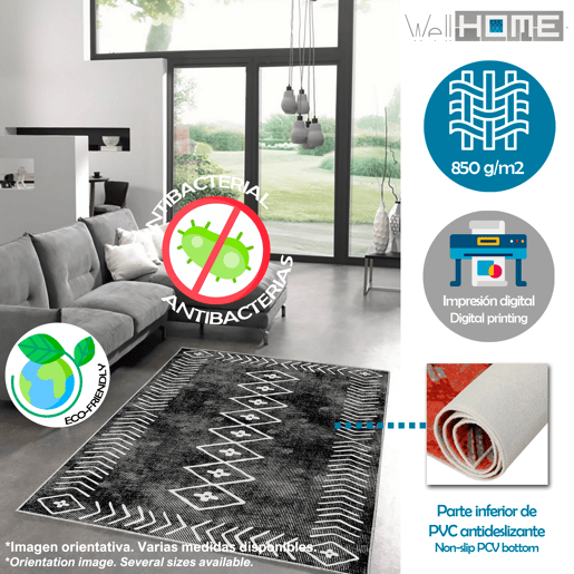 160 x 230cm carpete de poliéster estampado