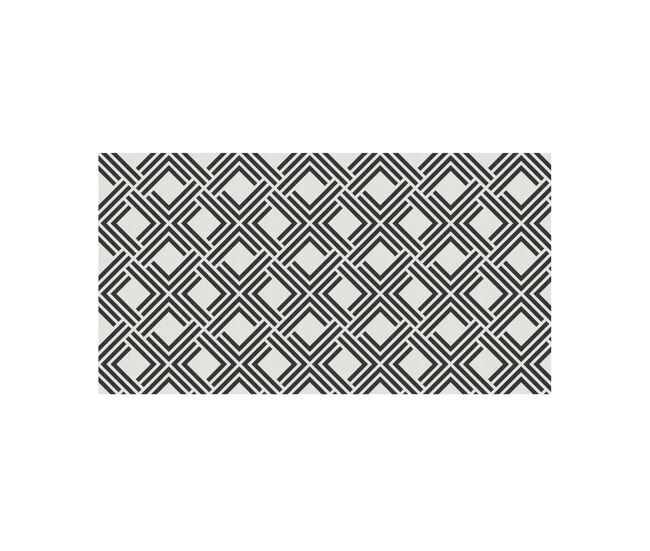 Alfombra de vinilo tejido living dec geom en color negro 80 x 150 cm