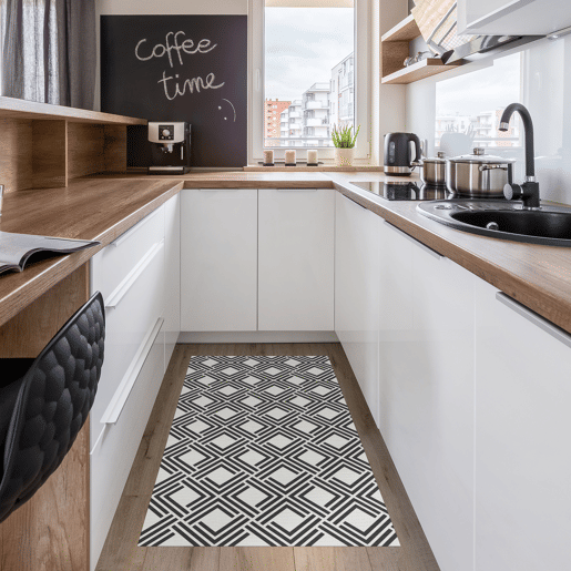 Vinil Carpet Living Dec Geom em preto 80 x 150 cm