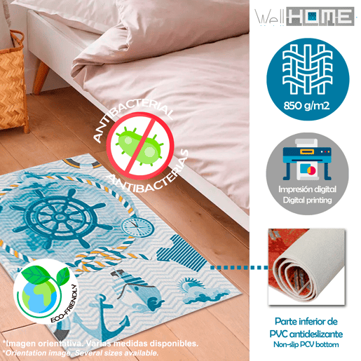 100 x 200 cm carpete de poliéster estampado
