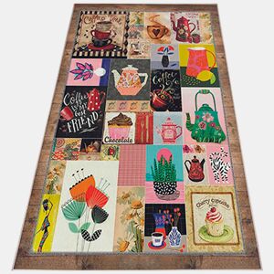100 x 200 cm carpete de poliéster estampado