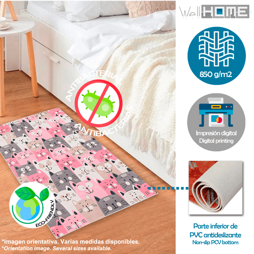 100 x 150cm carpete de poliéster estampado