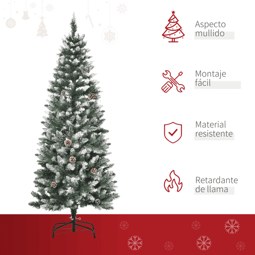 HOMCOM Árvore de Natal Artificial Ø69x150cm com 464 Ramas e 28 Pinhas Folhas de PVC Base Dobrável e Suporte Metálico Decoração de Natal para Interiores Verde HOMCOM Árvore de Natal Artificial Ø69x150cm com 464 Ramas e 28 Pinhas Folhas de PVC Base Dobrável e Suporte Metálico Decoração de Natal para Interiores Verde
