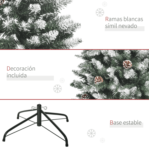 HOMCOM Árvore de Natal Artificial Ø69x150cm com 464 Ramas e 28 Pinhas Folhas de PVC Base Dobrável e Suporte Metálico Decoração de Natal para Interiores Verde HOMCOM Árvore de Natal Artificial Ø69x150cm com 464 Ramas e 28 Pinhas Folhas de PVC Base Dobrável e Suporte Metálico Decoração de Natal para Interiores Verde