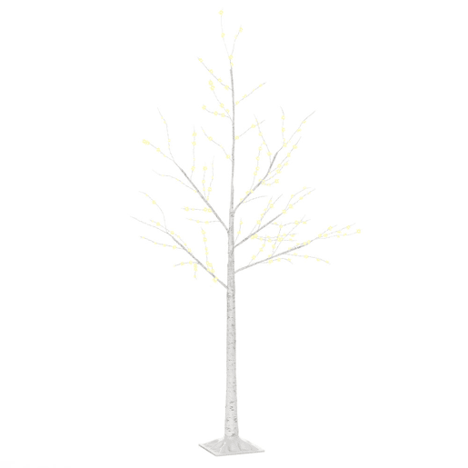 Outsunny Árvore de Bétula 150cm de Altura com 210 Luzes LED em Branco Quente Ramos Flexíveis e Base para Decoração de Festas Aniversários Casamentos 20x20x150cm Branco Outsunny Árvore de Bétula 150cm de Altura com 210 Luzes LED em Branco Quente Ramos Flexíveis e Base para Decoração de Festas Aniversários Casamentos 20x20x150cm Branco