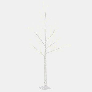 Outsunny Árvore de Bétula 150cm de Altura com 210 Luzes LED em Branco Quente Ramos Flexíveis e Base para Decoração de Festas Aniversários Casamentos 20x20x150cm Branco