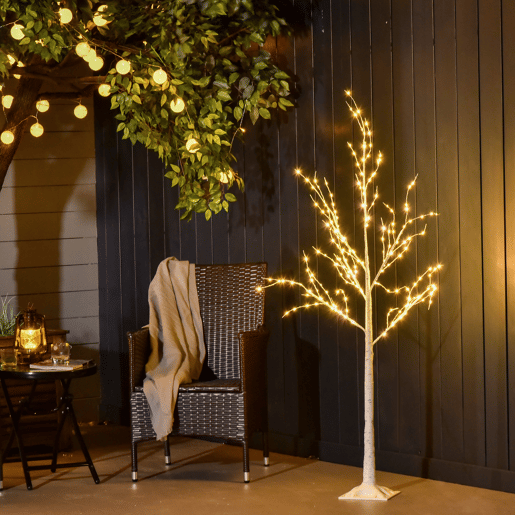 Outsunny Árvore de Bétula 150cm de Altura com 210 Luzes LED em Branco Quente Ramos Flexíveis e Base para Decoração de Festas Aniversários Casamentos 20x20x150cm Branco Outsunny Árvore de Bétula 150cm de Altura com 210 Luzes LED em Branco Quente Ramos Flexíveis e Base para Decoração de Festas Aniversários Casamentos 20x20x150cm Branco