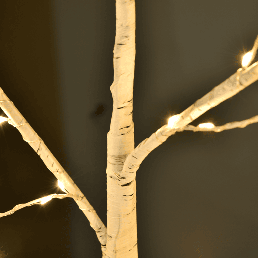 Outsunny Árvore de Bétula 150cm de Altura com 210 Luzes LED em Branco Quente Ramos Flexíveis e Base para Decoração de Festas Aniversários Casamentos 20x20x150cm Branco Outsunny Árvore de Bétula 150cm de Altura com 210 Luzes LED em Branco Quente Ramos Flexíveis e Base para Decoração de Festas Aniversários Casamentos 20x20x150cm Branco