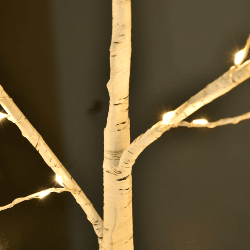 Outsunny Árvore de Bétula 150cm de Altura com 210 Luzes LED em Branco Quente Ramos Flexíveis e Base para Decoração de Festas Aniversários Casamentos 20x20x150cm Branco Outsunny Árvore de Bétula 150cm de Altura com 210 Luzes LED em Branco Quente Ramos Flexíveis e Base para Decoração de Festas Aniversários Casamentos 20x20x150cm Branco