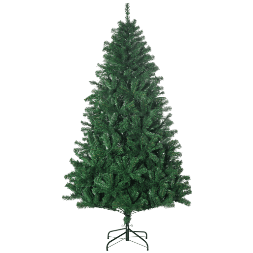 HOMCOM Árvore de Natal 180 cm com 1000 Ramos de PVC e Suporte de Aço Decoração de Natal para Interior Verde HOMCOM Árvore de Natal 180 cm com 1000 Ramos de PVC e Suporte de Aço Decoração de Natal para Interior Verde