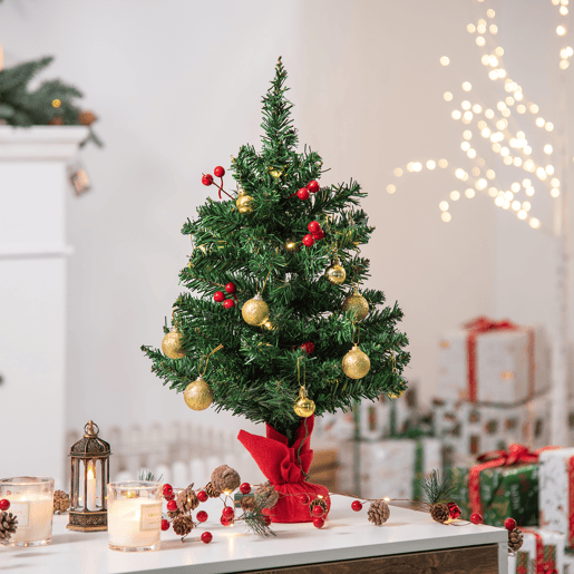 HOMCOM Mini Árvore de Natal 60cm Artificial Decoração de Natal de Pinheiro com Suporte Metálico 73 Ramos PVC Ø40x60cm Verde HOMCOM Mini Árvore de Natal 60cm Artificial Decoração de Natal de Pinheiro com Suporte Metálico 73 Ramos PVC Ø40x60cm Verde