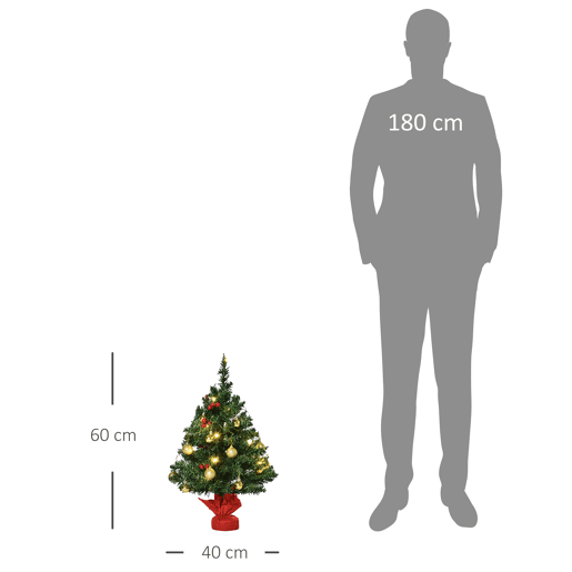HOMCOM Mini Árvore de Natal 60cm Artificial Decoração de Natal de Pinheiro com Suporte Metálico 73 Ramos PVC Ø40x60cm Verde HOMCOM Mini Árvore de Natal 60cm Artificial Decoração de Natal de Pinheiro com Suporte Metálico 73 Ramos PVC Ø40x60cm Verde