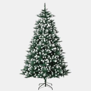 HOMCM Árvore de natal de 210 cm 2012ramos com Suporte Metálico Árvore de Natal de ponta branca artificial Realista para interiores Verde