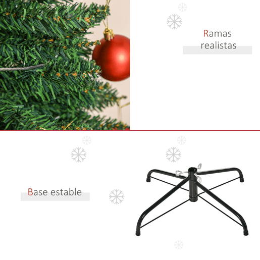 HOMCOM Árvore de Natal Artificial 210cm Ignífugo com 499 Pontas de Ramo PVC e Suporte de Metal Decoração de Natal para Interiores Fácil de Montar Verde HOMCOM Árvore de Natal Artificial 210cm Ignífugo com 499 Pontas de Ramo PVC e Suporte de Metal Decoração de Natal para Interiores Fácil de Montar Verde