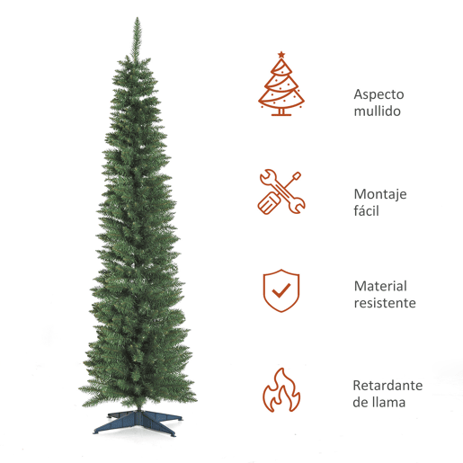 HOMCOM Árvore de Natal Artificial 210cm Ignífugo com 499 Pontas de Ramo PVC e Suporte de Metal Decoração de Natal para Interiores Fácil de Montar Verde HOMCOM Árvore de Natal Artificial 210cm Ignífugo com 499 Pontas de Ramo PVC e Suporte de Metal Decoração de Natal para Interiores Fácil de Montar Verde