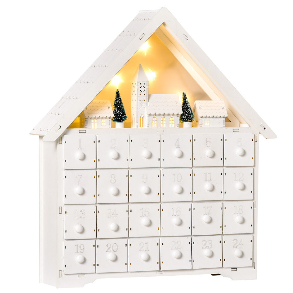 Calendario Adviento Navidad Madera contrachapada HOMCOM