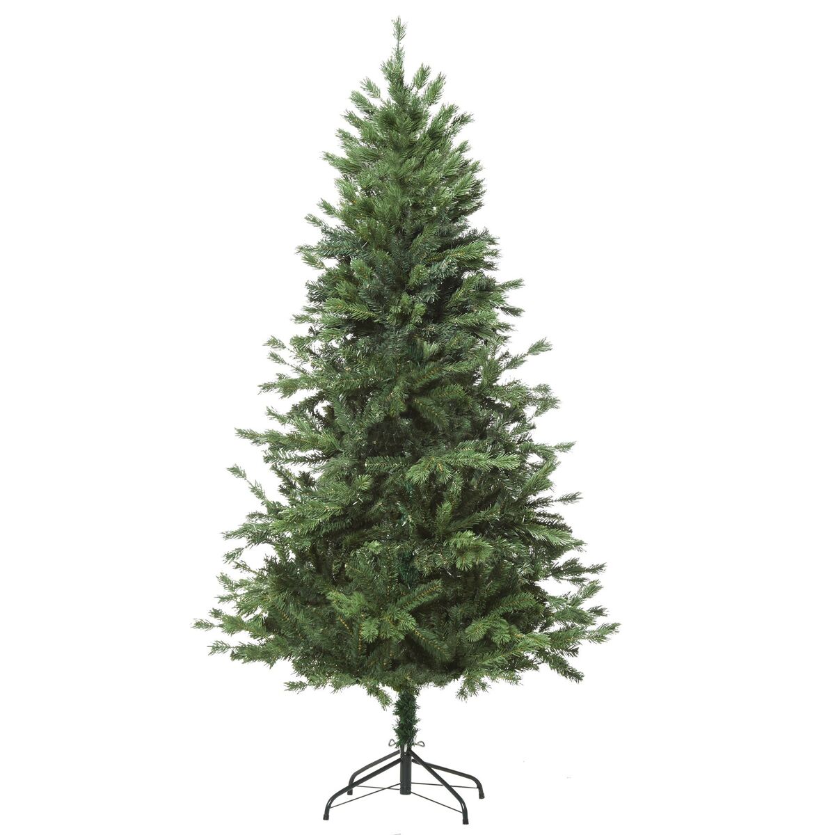 Homcom árbol de navidad ø90x180 cm artificial con 696 ramas pe tridente y pvc individual y base plegable árbol navideño decorativo exteriores interiores verde