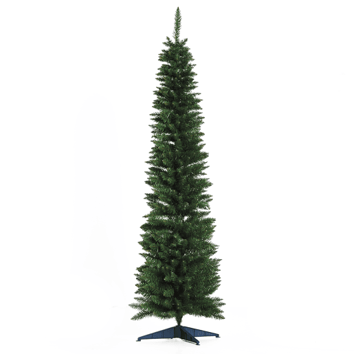 HOMCOM Árvore de Natal Artificial 180cm Ignífugo com 390 Pontas de Ramo PVC e Suporte de Metal Decoração de Natal para Interiores Fácil de Montar Verde