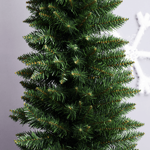 HOMCOM Árvore de Natal Artificial 180cm Ignífugo com 390 Pontas de Ramo PVC e Suporte de Metal Decoração de Natal para Interiores Fácil de Montar Verde