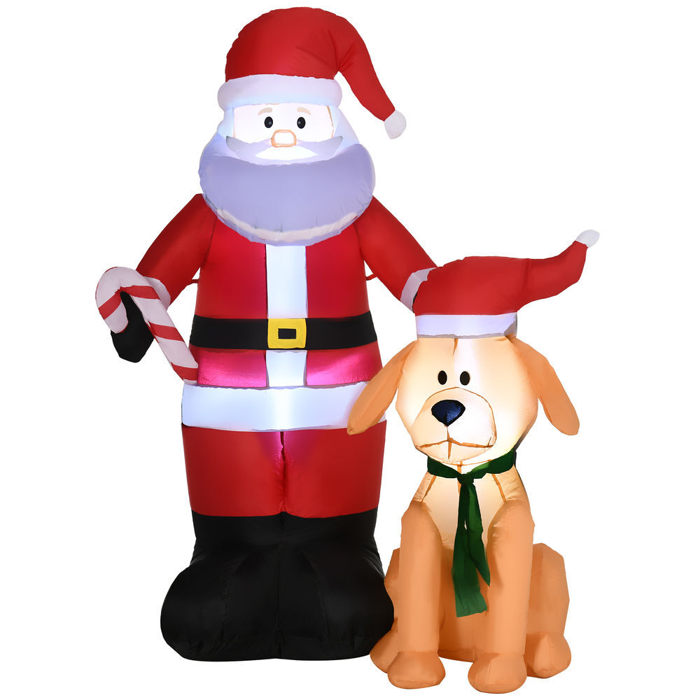 Papá Noel Inflable Poliéster Outsunny