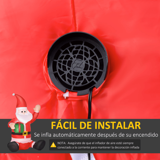 HOMCOM Pai Natal Insuflável de 1,2 m com Presente Decoração de Natal Iluminação LED 70x50x120cm Multicolorido HOMCOM Pai Natal Insuflável de 1,2 m com Presente Decoração de Natal Iluminação LED 70x50x120cm Multicolorido