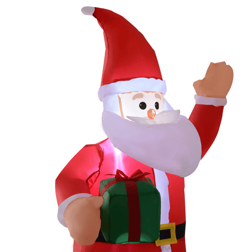 HOMCOM Pai Natal Insuflável de 1,2 m com Presente Decoração de Natal Iluminação LED 70x50x120cm Multicolorido HOMCOM Pai Natal Insuflável de 1,2 m com Presente Decoração de Natal Iluminação LED 70x50x120cm Multicolorido