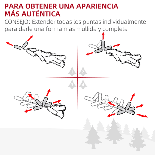 HOMCOM Árvore de Natal 120cm com 130 Luzes LED de Múltiplas Cores e Estrela Decorativa Ø66x120 cm Verde