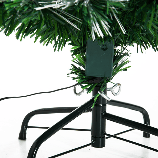 HOMCOM Árvore de Natal 120cm com 130 Luzes LED de Múltiplas Cores e Estrela Decorativa Ø66x120 cm Verde
