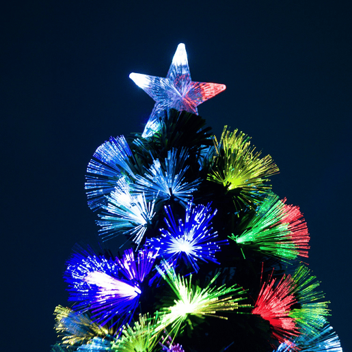 HOMCOM Árvore de Natal 120cm com 130 Luzes LED de Múltiplas Cores e Estrela Decorativa Ø66x120 cm Verde