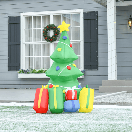 HOMCOM Árvore de Natal Insuflável 1,5 m Árvore Decorativa de Natal com Decorações e Luzes LED Insuflável de Natal 65x75x150 cm Multicor HOMCOM Árvore de Natal Insuflável 1,5 m Árvore Decorativa de Natal com Decorações e Luzes LED Insuflável de Natal 65x75x150 cm Multicor