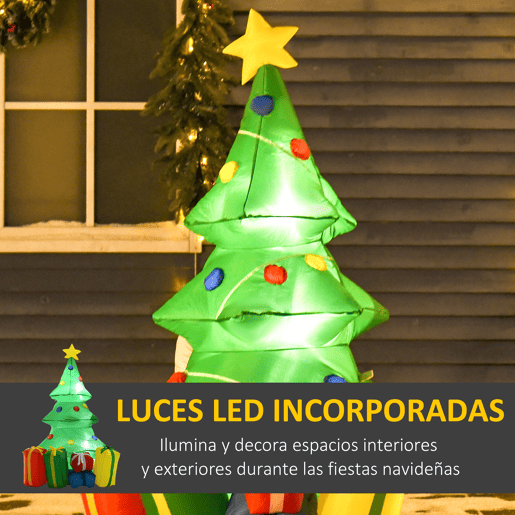 HOMCOM Árvore de Natal Insuflável 1,5 m Árvore Decorativa de Natal com Decorações e Luzes LED Insuflável de Natal 65x75x150 cm Multicor HOMCOM Árvore de Natal Insuflável 1,5 m Árvore Decorativa de Natal com Decorações e Luzes LED Insuflável de Natal 65x75x150 cm Multicor