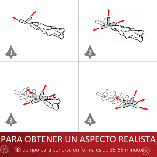 HOMCOM Árvore de Natal Artificial 180cm com 930 Ramos de PVC 48 Decorações Incluidas Suporte Metálico Decoração de Natal para Interiores Ø105x180cm Branco HOMCOM Árvore de Natal Artificial 180cm com 930 Ramos de PVC 48 Decorações Incluidas Suporte Metálico Decoração de Natal para Interiores Ø105x180cm Branco