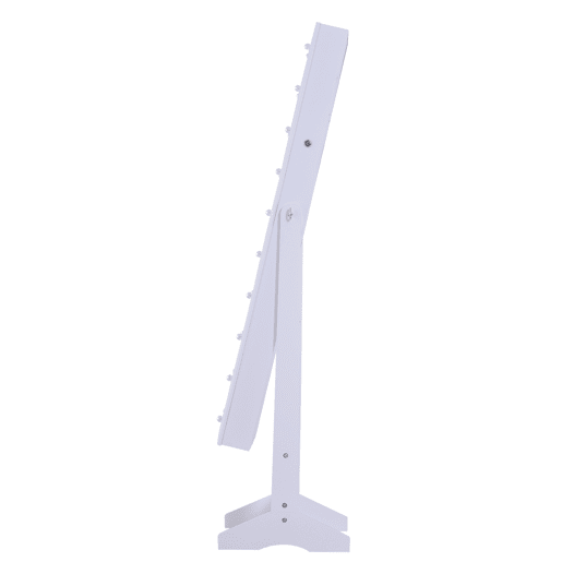 HOMCOM Armário para Joias 20 Luzes de LED Reclinável Fechadura Madeira 40x37x146cm Branco