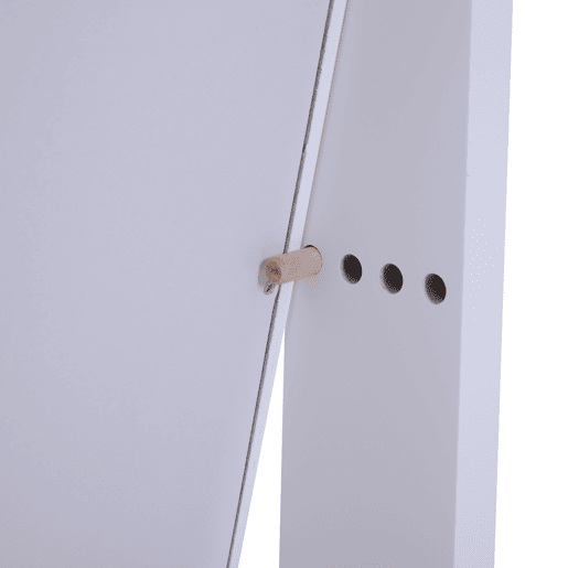 HOMCOM Armário para Joias 20 Luzes de LED Reclinável Fechadura Madeira 40x37x146cm Branco