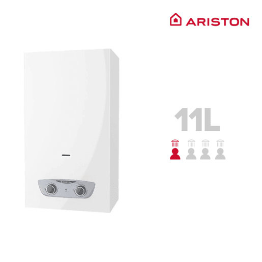 Aquecedor atmosférico instantâneo a gás, Ariston, Fast R X 11 litrosminuto, gás butanopropano, classe energética A