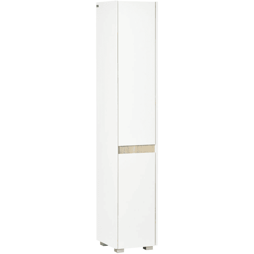 kleankin Coluna Casa de Banho Armário Auxiliar Casa de Banho de 5 Níveis com Prateleiras Ajustáveis Armário Multiusos para Duches Casa de Banho 30x33x165cm Branco