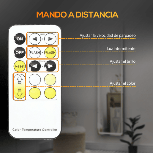 HOMCOM Espelho de Pé de Corpo Inteiro Espelho de Pé com Luzes LED Controlo Remoto 3 Cores de Luzes Ajustável Brilho Ajustável e Estrutura de Alumínio 40x51x156,5cm Prata e Preto