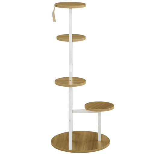 Outsunny Suporte para Plantas Prateleiras para Plantas de 4 Níveis Suporte para Vasos de Plantas com Estrutura de Aço para Interior e Exterior 40x40x95,5cm Madeira e Branco Outsunny Suporte para Plantas Prateleiras para Plantas de 4 Níveis Suporte para Vasos de Plantas com Estrutura de Aço para Interior e Exterior 40x40x95,5cm Madeira e Branco