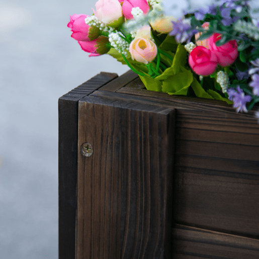 Outsunny Horta Vertical Floreira de Madeira Retangular com Pés para Flores Plantas Cultivos 100x36,5x36cm Marrom
