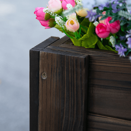 Outsunny Horta Vertical Floreira de Madeira Retangular com Pés para Flores Plantas Cultivos 100x36,5x36cm Marrom