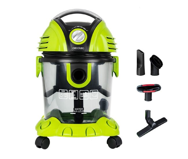 Cecotec aspirador de sólidos y líquidos sin bolsas wet&dry t. 1200w, 7 metros de radio de acción, capacidad 15 l
