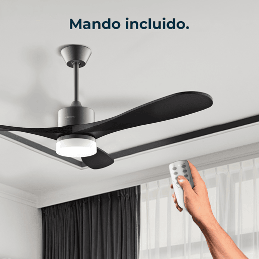 Cecotec Ventoinha de teto de 35 W com motor DC, 52u2019u2019 e candeeiro LED.