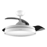 Cecotec Ventoinha de teto com pás retrácteis e acabamento branco, iluminação LED com 3 intensidades e 42 de diâmetro. Temporizador 8H, função Inverno-Verão, controlo remoto e 3 pás.