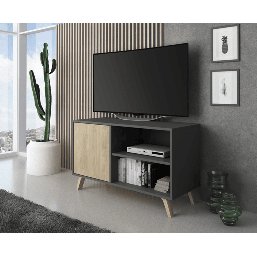 Mesa de TV Wind 100 Cinzento antracite - Puccini 95 x 56,9 x 39,6 cm