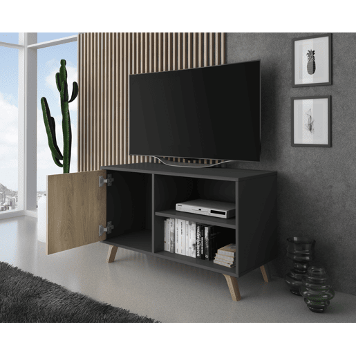 Mesa de TV Wind 100 Cinzento antracite - Puccini 95 x 56,9 x 39,6 cm