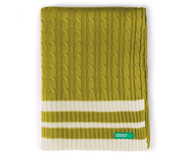 Manta 140x190cm 200gsm 100% algodón de punto amarillo rainbow