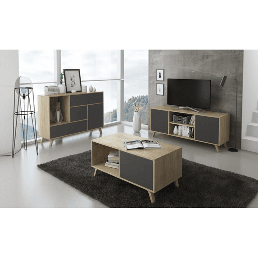 Mesa de TV Wind 100 Puccini - Cinzento antracite 95 x 56,9 x 39,6 cm Mesa de TV Wind 100 Puccini - Cinzento antracite 95 x 56,9 x 39,6 cm