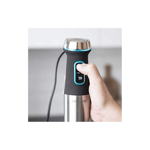 Cecotec Varinha mágica de 1200 W, tecnologia CrossBlades com lâminas de 4 folhas, revestimento de titânio preto, pé XL extra comprido, proteção anti salpicos e seletor de velocidade com função Turbo. Inclui copo de 800 ml com tampa e batedor de claras.