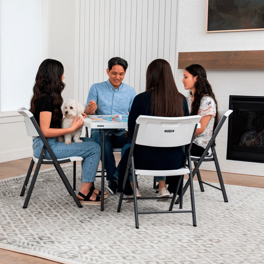 Mesa cuadrada plegable blanco 94x94x74 cm LIFETIME