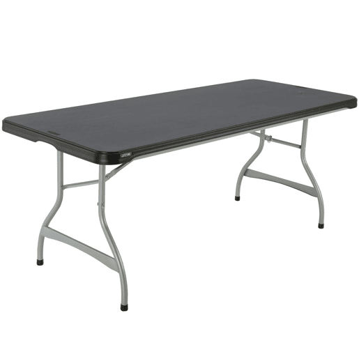 Mesa rectangular patas plegables negro LIFETIME 182 x 76 x 73,5 cm
